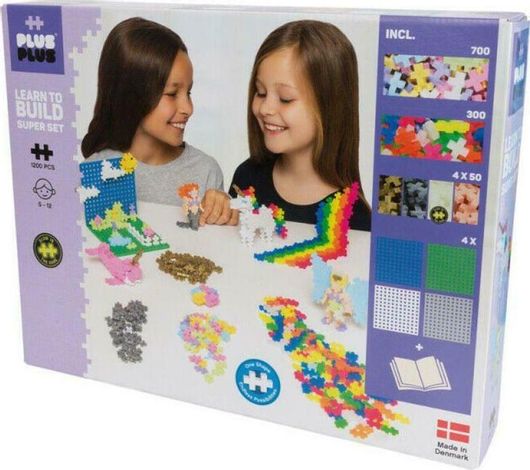 Τουβλάκια Plus Plus Pastel Learn to Build Mega Set για 5 - 12 Ετών 1200τμχ