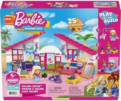 Τουβλάκια Mega Bloks Barbie Σπίτι Malibu για 5+ Ετών 303τμχ