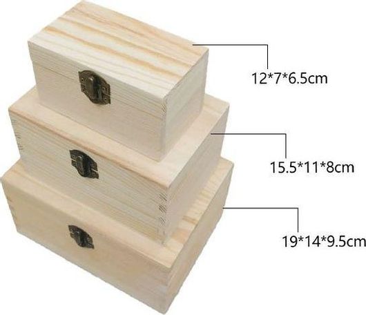 Κουτιά Αποθήκευσης Ξύλινα Σετ με Κούμπωμα