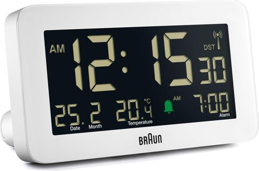 Braun BC10 DCF-W Επιτραπέζιο Ψηφιακό Ρολόι με Ξυπνητήρι & Ραδιόφωνο Λευκό 67603