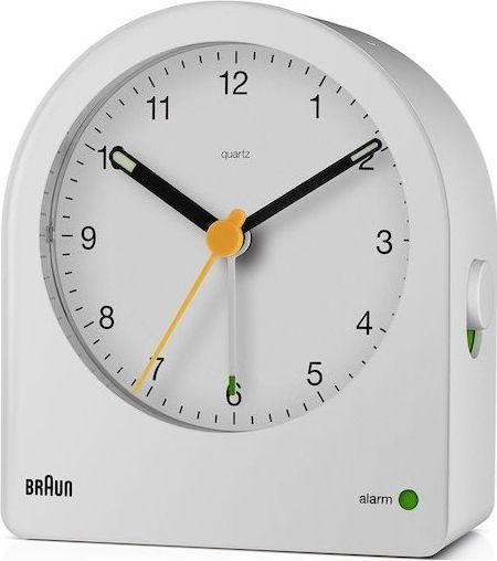 Braun Επιτραπέζιο Ρολόι με Ξυπνητήρι Λευκό BC22W