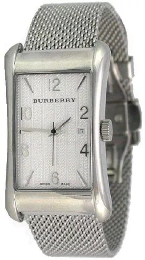 Burberry Ανδρικό Ανδρικό Ρολόι 33mm Μπαταρίας με Ασημί Μεταλλικό Μπρασελέ