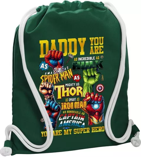 Koupakoupa Daddy You Are My Hero Παιδική Τσάντα Πλάτης Πράσινο 48x40cm