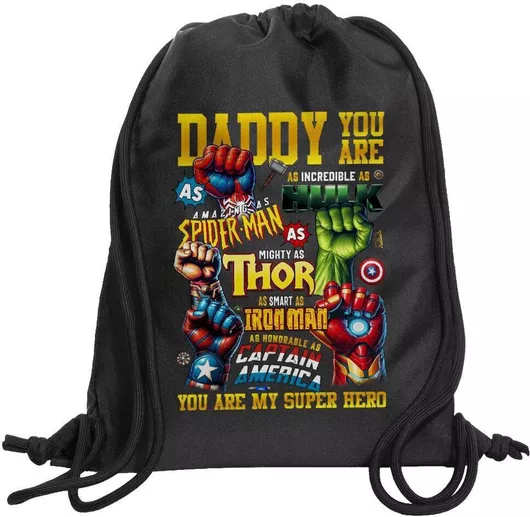 Koupakoupa Daddy You Are My Hero Παιδική Τσάντα Πλάτης Μαύρο 48x40cm