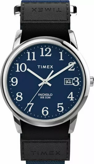 Timex Easy Reader Ανδρικό Ανδρικό Ρολόι 35mm Μπαταρίας με Μαύρο Υφασμάτινο Λουράκι