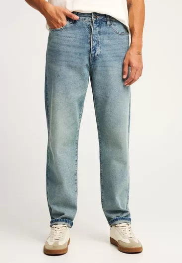 Ανδρικό Παντελόνι Τζιν με Loose Tapered Εφαρμογή Washed Effects