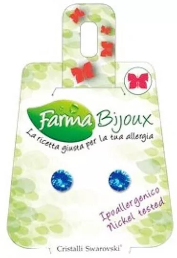 Farma Bijoux Σκουλαρίκια Καρφωτά με Πέτρες Μπλε