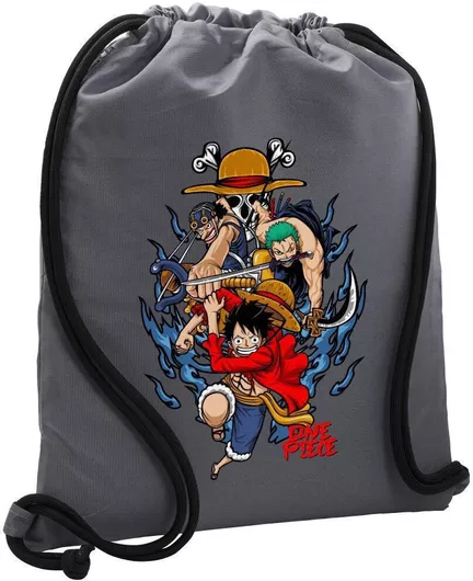 Koupakoupa One Piece Παιδική Τσάντα Πλάτης Γκρι 48x40cm