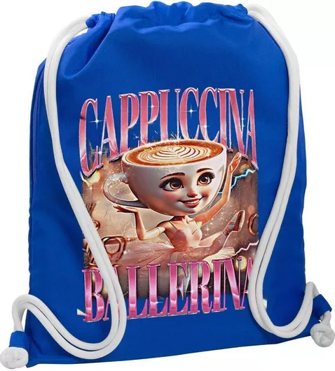 Koupakoupa Ballerina Capuchina Funk Παιδική Τσάντα Πουγκί Μπλε 48x40cm