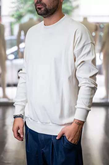 Royal Denim Ανδρικό Φούτερ από 100% Βαμβάκι Λευκό