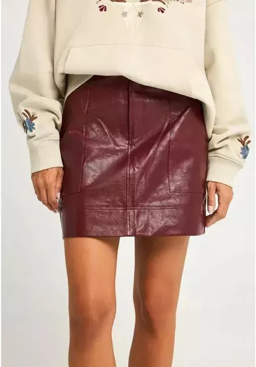 Δερμάτινη Mini Φούστα Κόκκινο