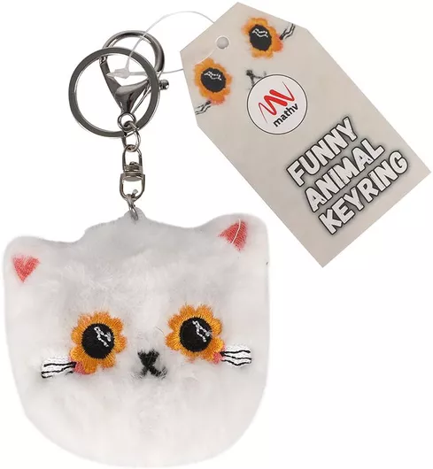 Keyring White Cat