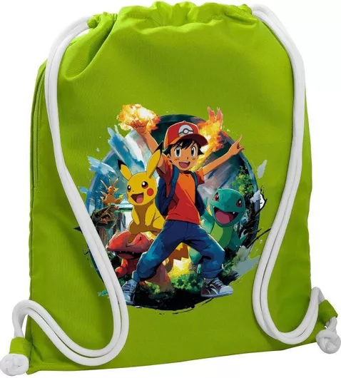 Koupakoupa Ash Ketchum & Pikachu Παιδική Τσάντα Πλάτης Πράσινο 48x40cm