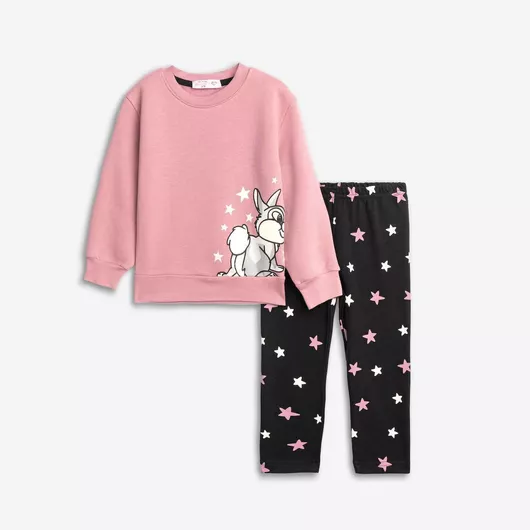 Παιδικό Σετ με Κολάν Χειμερινό 2τμχ Dark Pink, Black