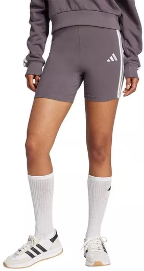 Essentials 3-Stripes Training Γυναικείο Ποδηλατικό Κολάν Ψηλόμεσο ΓΚΡΙ ΣΚΟΥΡΟ