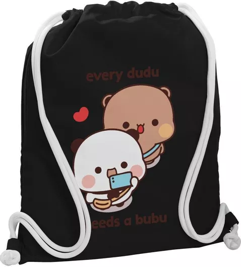 Koupakoupa Every Dudu Needs A Bubu Παιδική Τσάντα Πουγκί Μαύρο 48x40cm