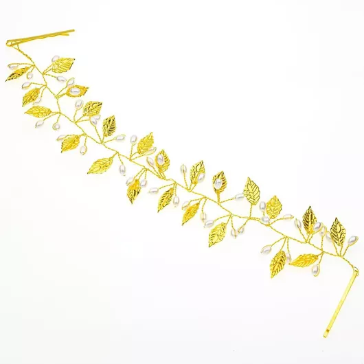 Στέκα Νυφικη Συρμάτινη Διακοσμημένη Ανάγλυφα Μεταλλικά Πέρλες 2 Σχέδια-ασημί-2