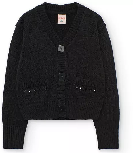 Παιδική Ζακέτα Βαμβακερή Μαύρο