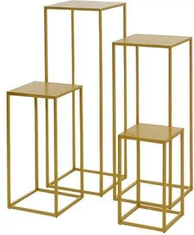 Μεταλλικη Τετραγωνη Βαση Σταντ 22χ22χ40cm Χρυσο