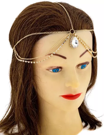 Στέκα Αλυσίδα Νυφική Μεγάλο Δάκρυ Swarovski Ασημί Χρυσό Χρυσό