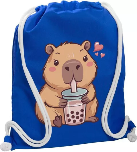 Koupakoupa Capybara Bubble Tea Παιδική Τσάντα Πλάτης Μπλε 48x40cm