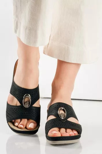 Γυναικεία Σανδάλια Flatforms Μαύρο
