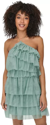 Carley Mini Φόρεμα για Γάμο / Βάπτιση με Τούλι Green