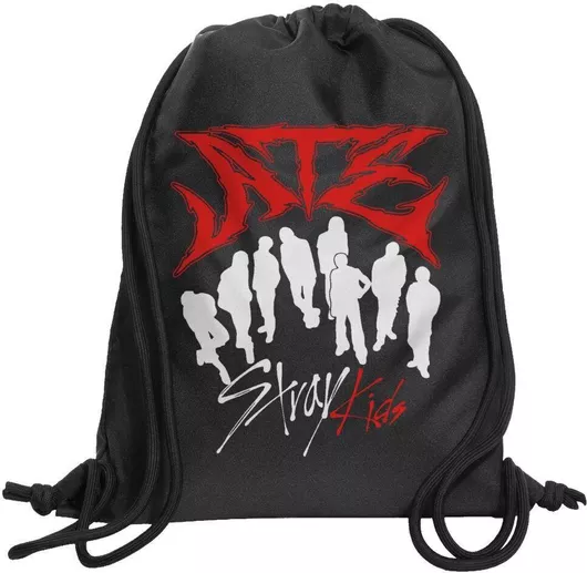 Stray Kids Boy Band Τσάντα Πλάτης Πουγκί Gymbag Μαύρο Τσέπη 40x48cm & Χονδρά Κορδόνια