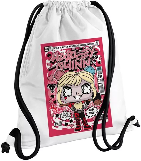 Koupakoupa Harley Quinn (χάρλεϊ Κουίν) Παιδική Τσάντα Πλάτης Λευκό 48x40cm