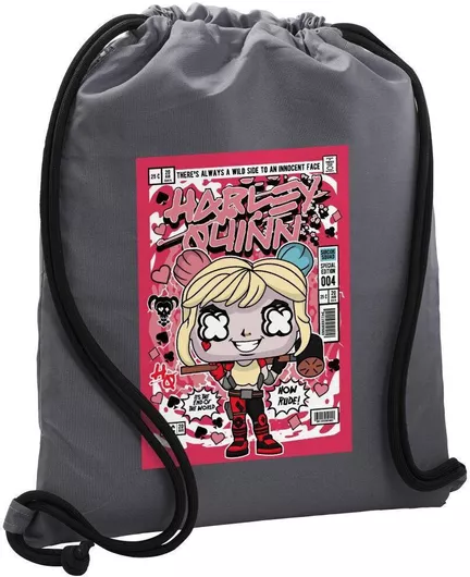 Koupakoupa Harley Quinn (χάρλεϊ Κουίν) Παιδική Τσάντα Πλάτης Γκρι 48x40cm