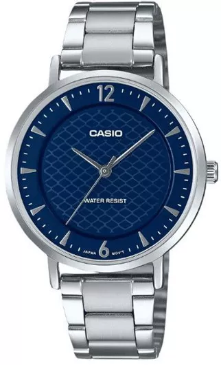 Casio Γυναικείο Γυναικείο Ρολόι 34mm Μπαταρίας με Ασημί Μεταλλικό Μπρασελέ
