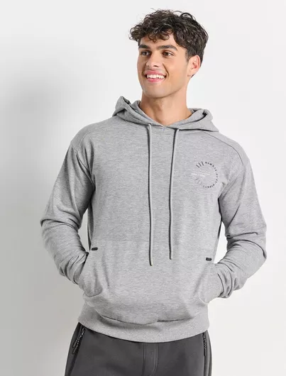 Φούτερ με Κουκούλα Γκρι Μελανζέ