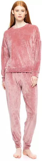 Pink Label Χειμερινό Γυναικείο Σετ Πιτζάμας Dusty Pink