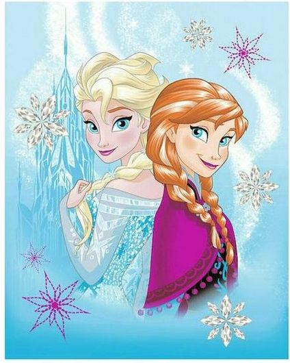 Παιδική Κουβέρτα Borea Frozen Elsa & Anna Βελουτέ 160x220cm Γαλάζιο