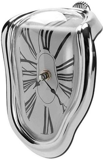 Επιτραπέζιο Ρολόι Melting Time Clock 22810 Ασημί