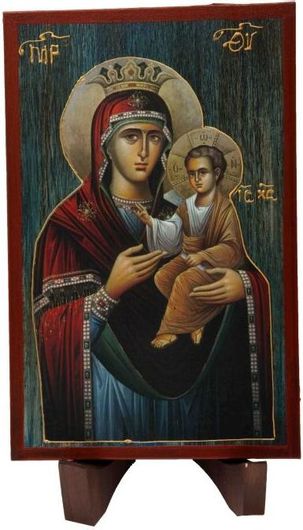 Εικόνα Ξύλινη α3 / 1 Παναγία Ιησούς Χριστός 28x18cm