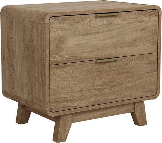 Κομοδίνο Liberta Oval Ξύλινο 60.2x39.5x54.7cm Φυσικό Ξύλο