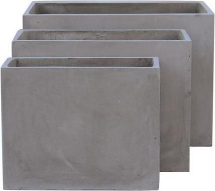 Γλάστρα Woodwell Flower Pot-2 Set 3 Cement Grey Ε6301,S