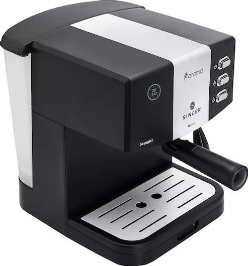 Singer Aroma Μηχανή Espresso 850W Πίεσης 20bar Μαύρη