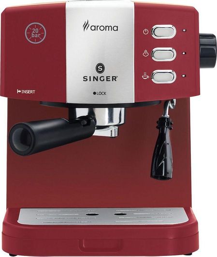 Singer Μηχανή Espresso 850W Πίεσης 20bar Aroma Red