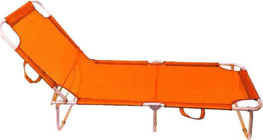 Ξαπλώστρα Παραλίας Campus Πτυσσόμενη Αλουμινίου με Μαξιλαράκι 188x56x27cm Πορτοκαλί