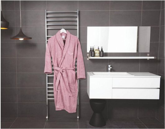 Μπουρνούζι Flamingo Μονόχρωμο Fresh 450gsm Βαμβακερό Χωρίς Κουκούλα S Grey