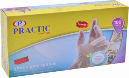 Γάντια Βινυλίου Practic Απουδράριστα Xlarge Διάφανο 100τμχ