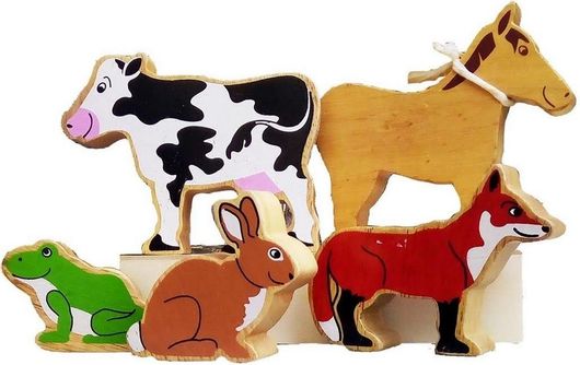 Σετ Ξύλινων Ζωων Χειροποίητα για 3+ Ετών