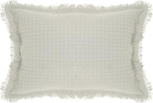 Μαξιλαροθήκη Pennie Βαμβακερή Πικέ με Κρόσσια Carlos 50x70cm Γκρι