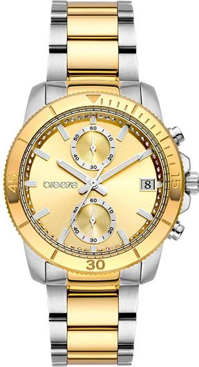 Γυναικείο Ρολόι Breeze Sparkly με Μεταλλικό Μπρασελέ Χρυσό