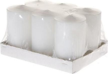 Κερί Iliadis Διακοσμητικό σε Χάρτινη Βάση 7x12cm 6τμχ Λευκό