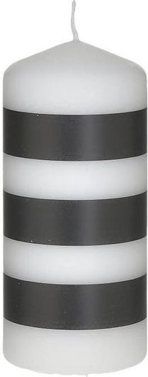 Διακοσμητικό Κερί Inart Λευκό / Μαύρο 6x13cm