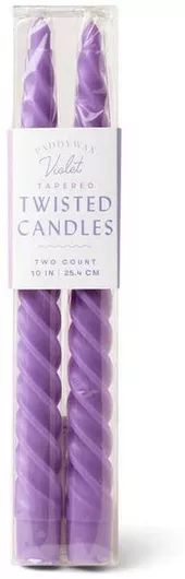 Διακοσμητικά Κεριά Paddywax Δείπνου Twisted 25.4cm 2τμχ Βιολετί