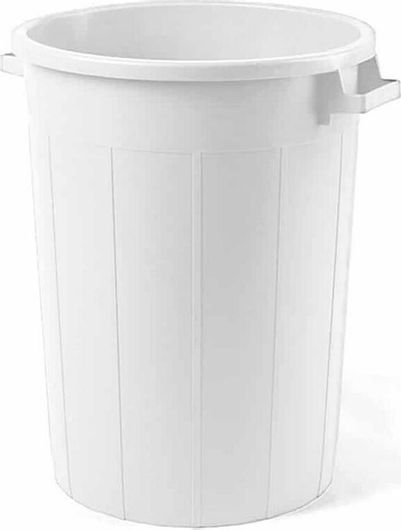 Επαγγελματικός Κάδος Απορριμάτων Viosarp Plastime Στρογγυλό 75lit Λευκό